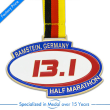 High Quality China Customized Baking Varnish Half Marathon Medal in Zinc Alloy